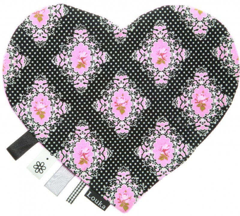 Louka Knisperend Labeldoekje zwart wit roosje